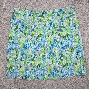 Lilly Pulitzer Jonas Skort Womens 10 Blue Green Tropical Floral Preppy Coastal